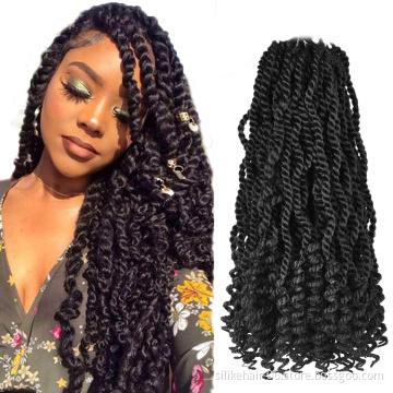 Senegalese Twist Hair for Women Kinky Curly Twist Ombre Black Red Brown Crochet Braiding Hair Synthetic Hair Extensions